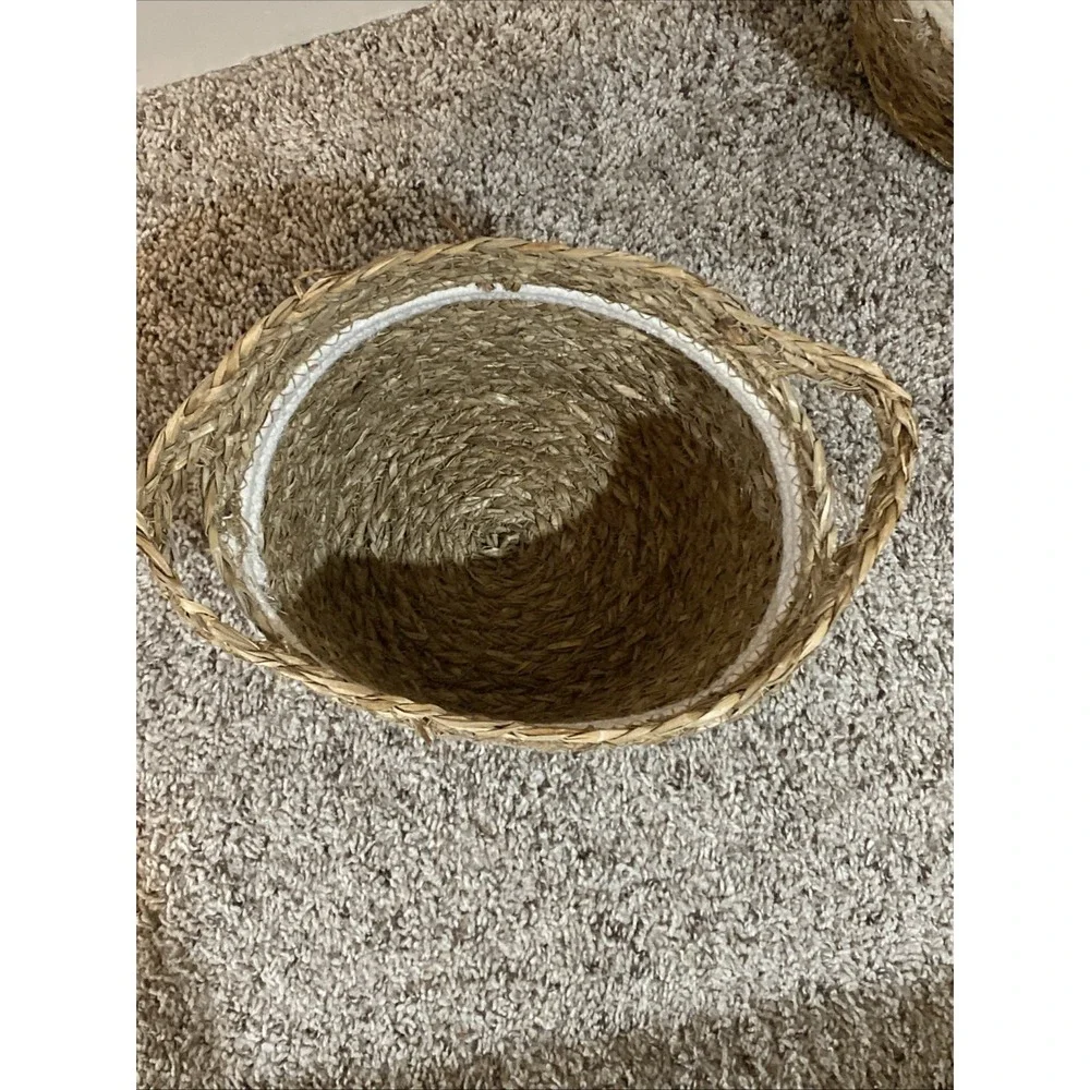 2 Wicker Storage Baskets 7.25
